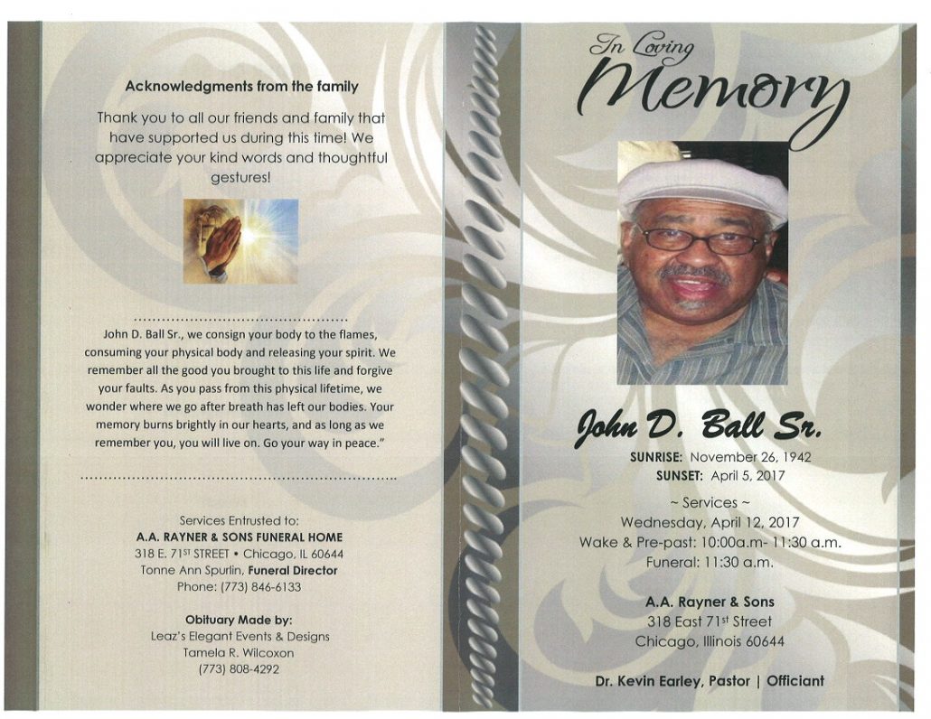 John D Ball Sr Obituary AA Rayner and Sons Funeral Home