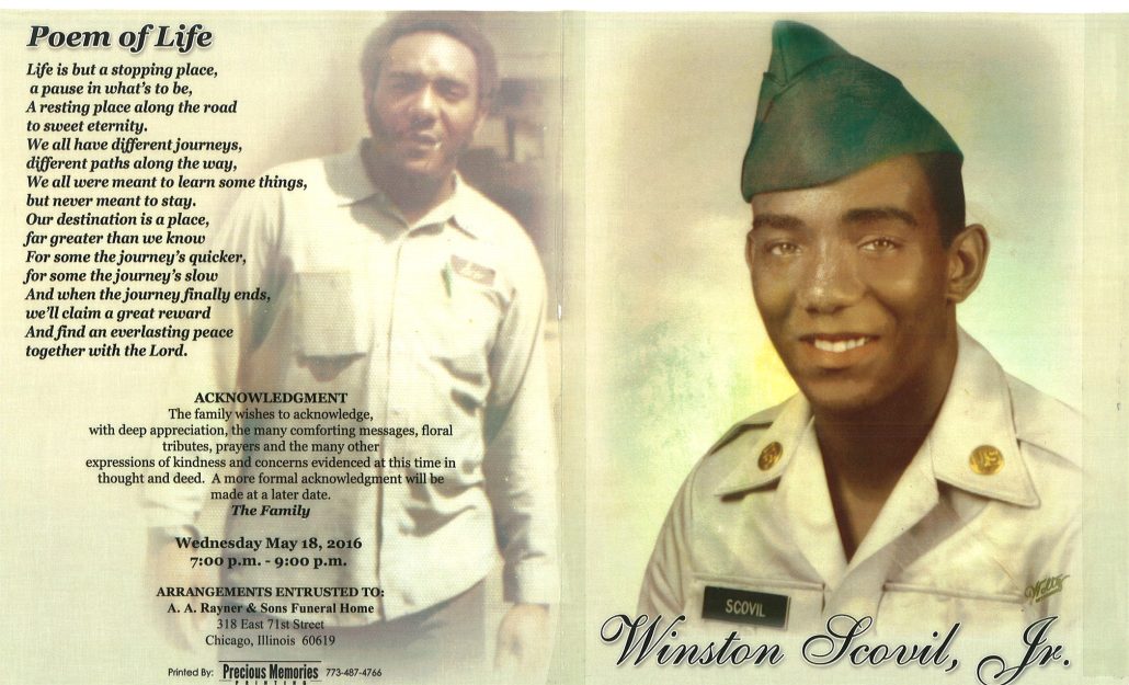 Winston Scovil Jr obituary from funeral service at aa rayner and sons funeral home in chicago illinois