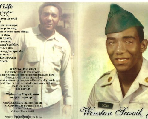 Winston Scovil Jr obituary from funeral service at aa rayner and sons funeral home in chicago illinois