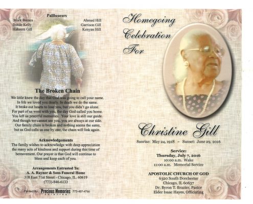 Christine Gill Obituary