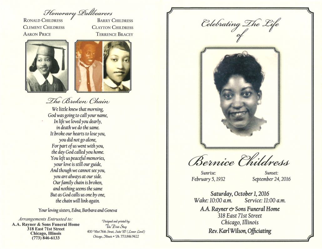 Bernice Childress Obituary
