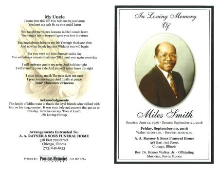 Miles Smith Obituary | AA Rayner and Sons Funeral Homes