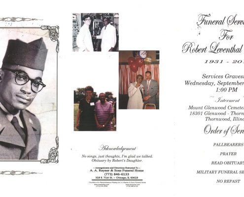 Robert Leventhal Palmer Obituary