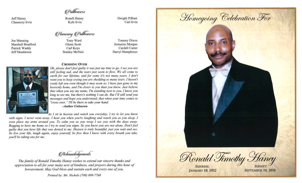 Ronald Timothy Haney Obituary