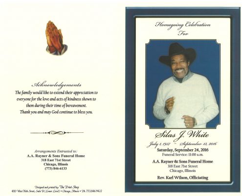 Silas J White Obituary