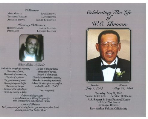 WC Brown Obituary