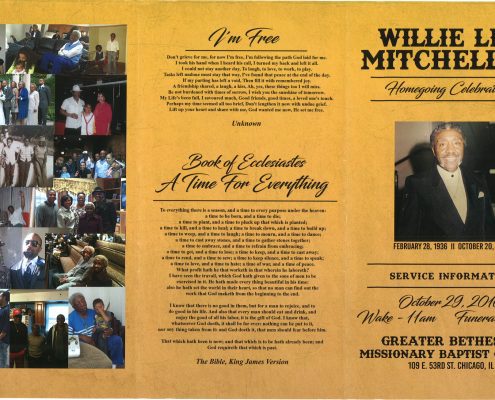 Willie Lee Mitchell Jr Obituary