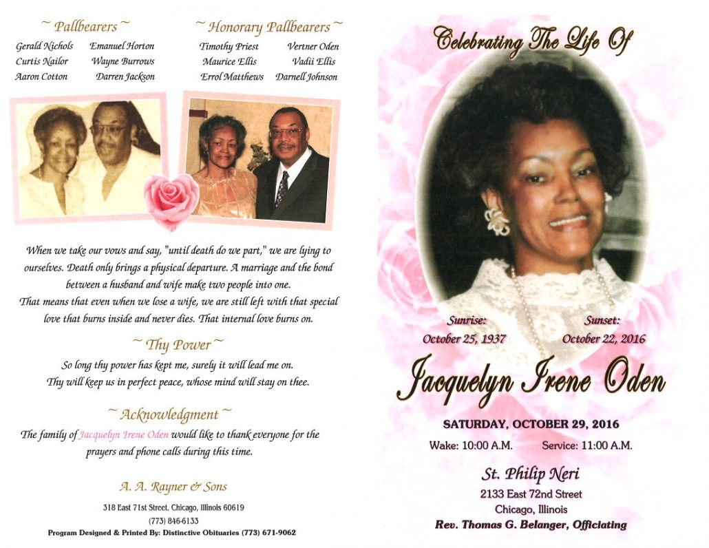 Jacquelyn Irene Oden Obituary