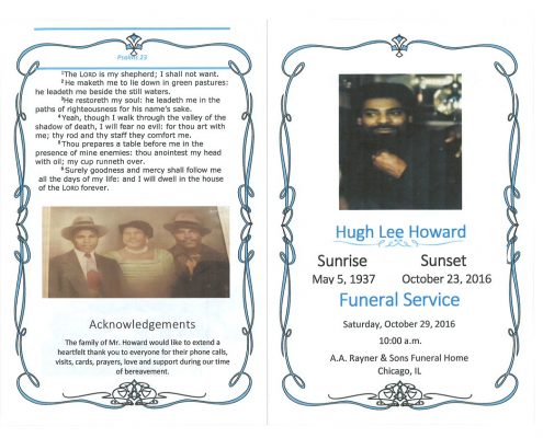 Hugh Lee Howard Obituary