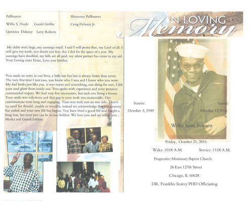 Willie Scott Bennett Obituary