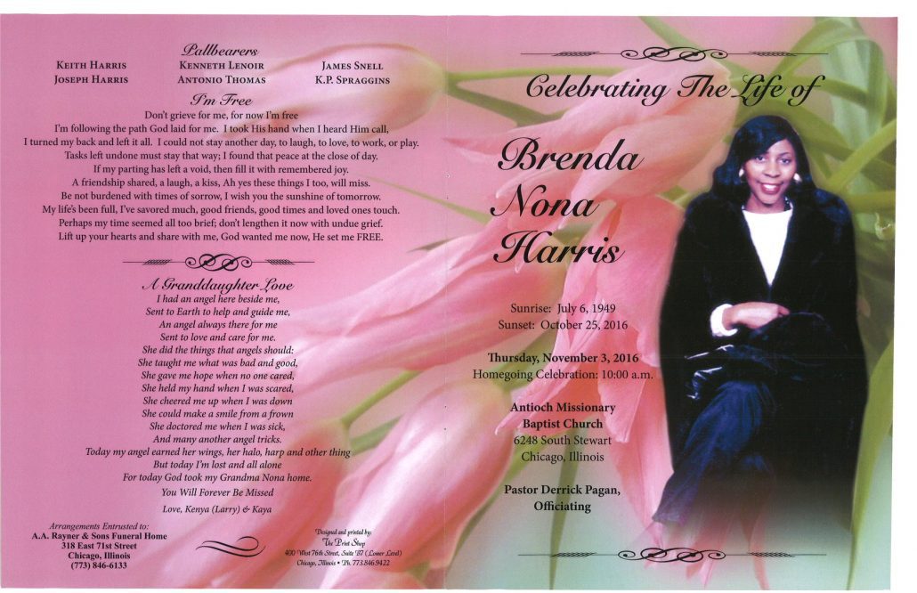 Brenda Nona Harris Obituary