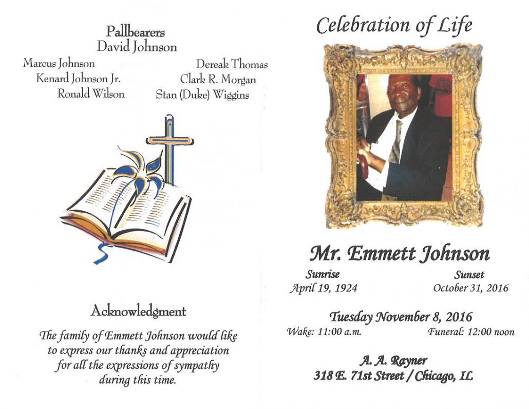 Mr Emmett Johnson Obituary