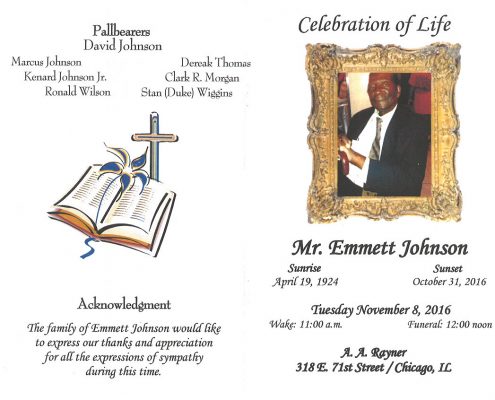 Mr Emmett Johnson Obituary