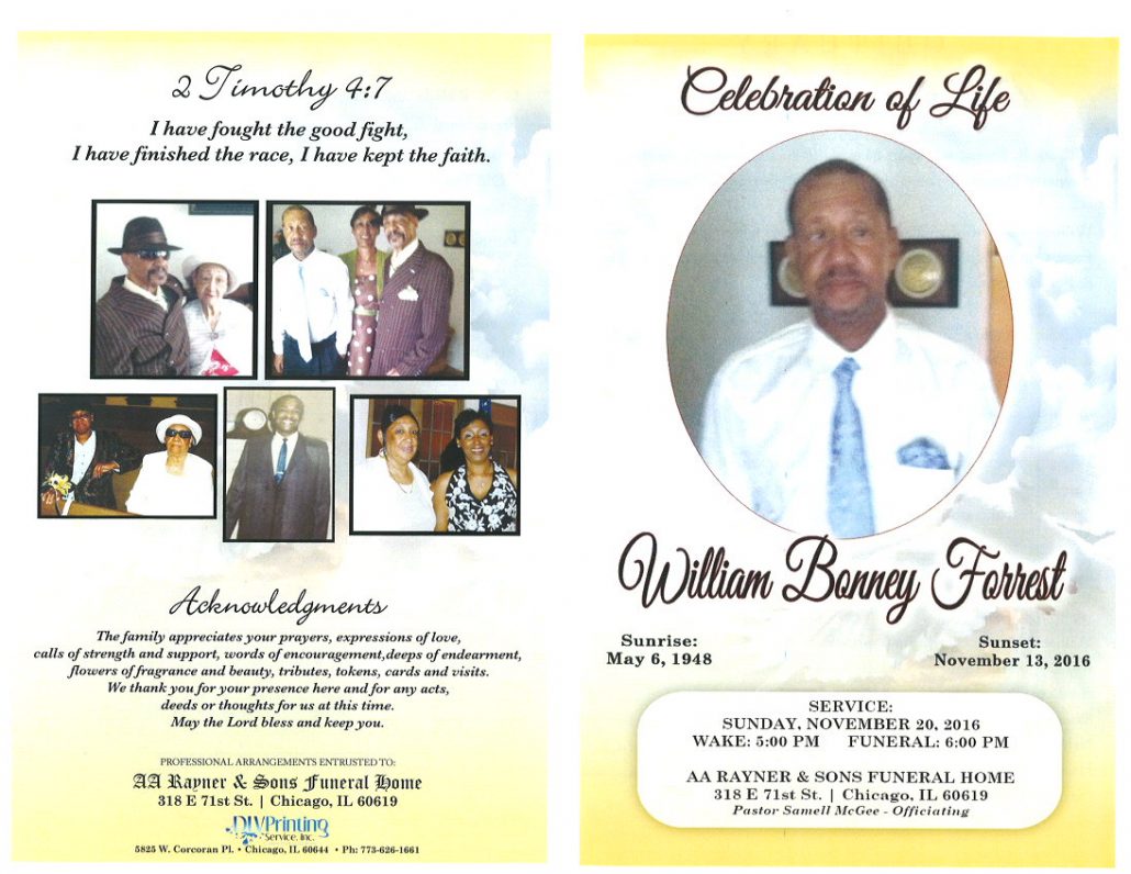 William Bonney Forrest Obituary