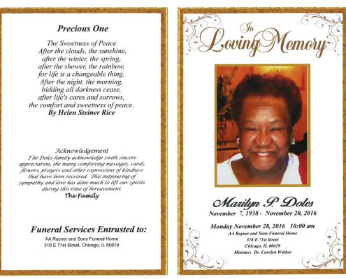 Marilyn P Doles Obituary