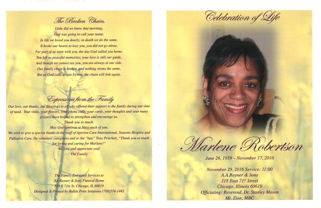 Marlene Robertson Obituary
