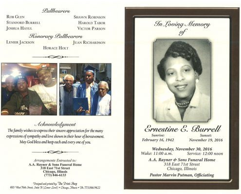 Ernestine E Burrell Obituary