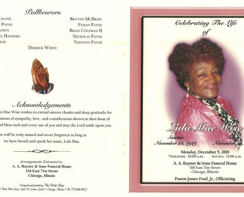 Lula Mae Wise Obituary