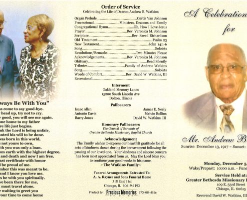 Mr Andrew B Watkins Obituary