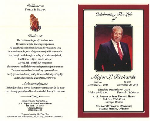 Major L Richards Obituary