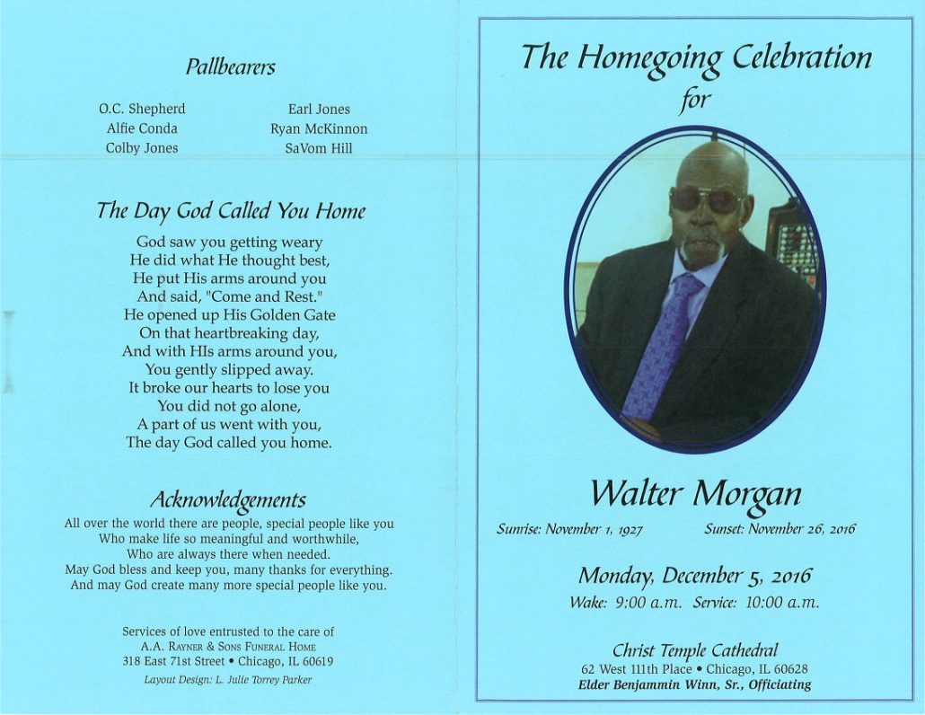 Walter Obituary AA Rayner and Sons Funeral Homes