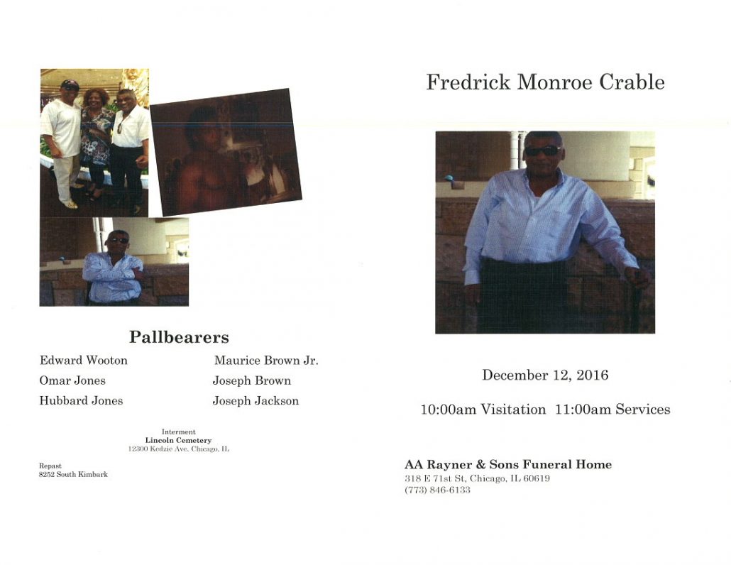Fredrick Monroe Crable Obituary