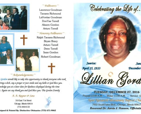 Lillian Gordon Obituary