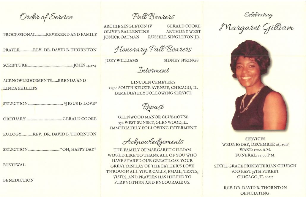 Margaret Gilliam Obituary