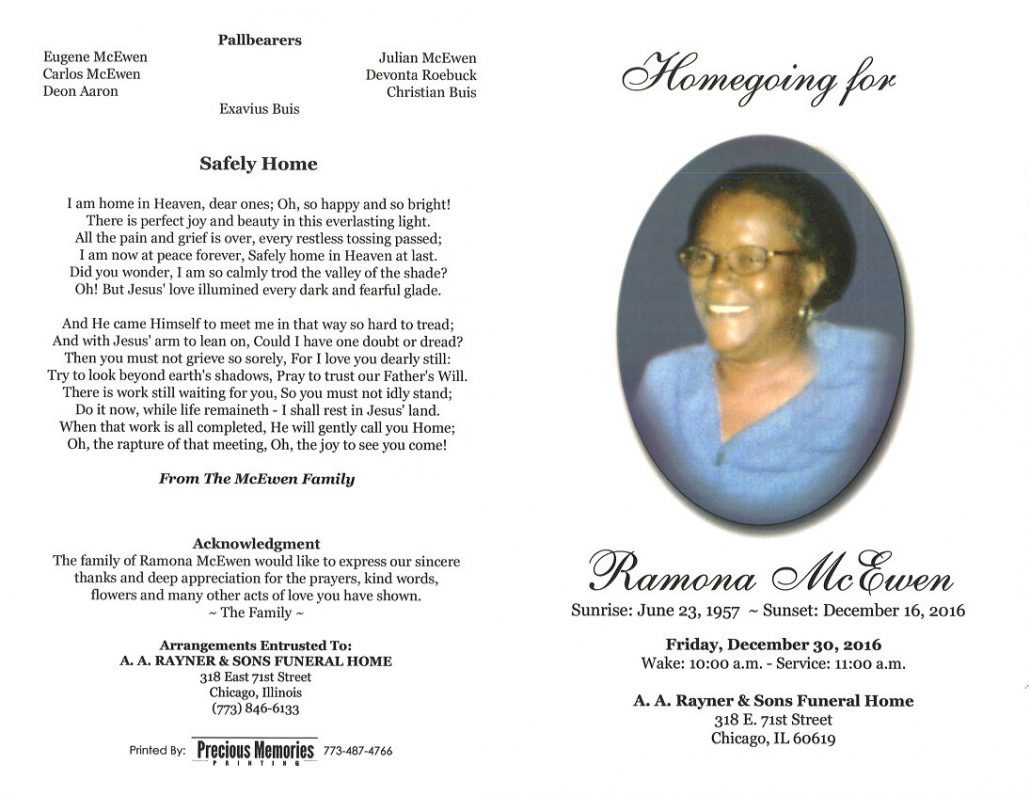 Romona McEwen Obituary