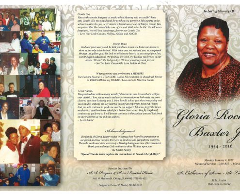 Gloria Rochelle Baxter Jr Obituary