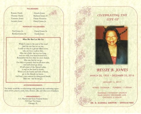 Bessie B Jones Obituary
