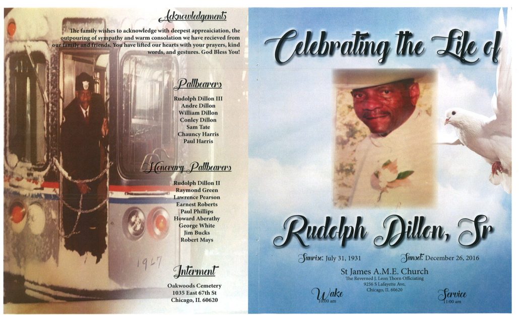 Rudolph Dillon Sr Obituary
