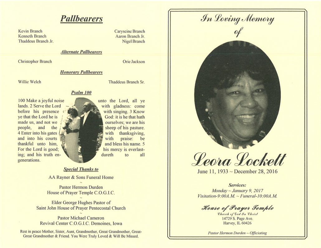 Leora Lockett Obituary
