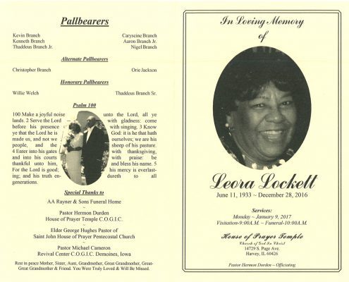 Leora Lockett Obituary