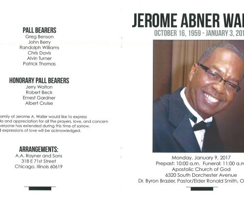 Jerome Abner Waller Obituary