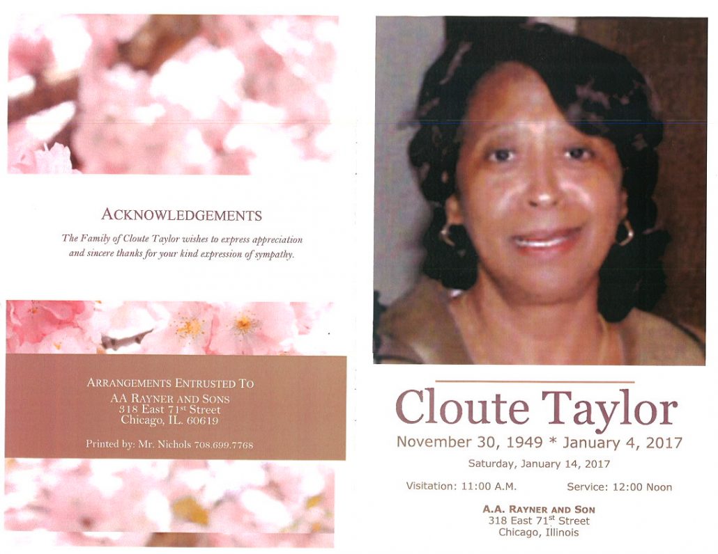 Cloute Taylor Obituary