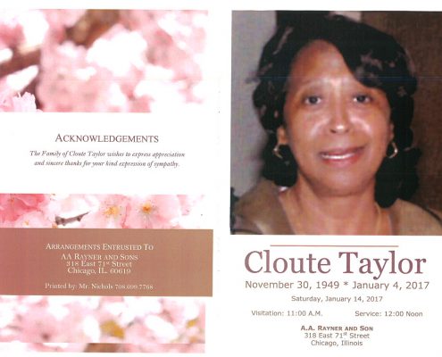 Cloute Taylor Obituary