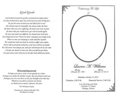 Lauren A Williams Obituary