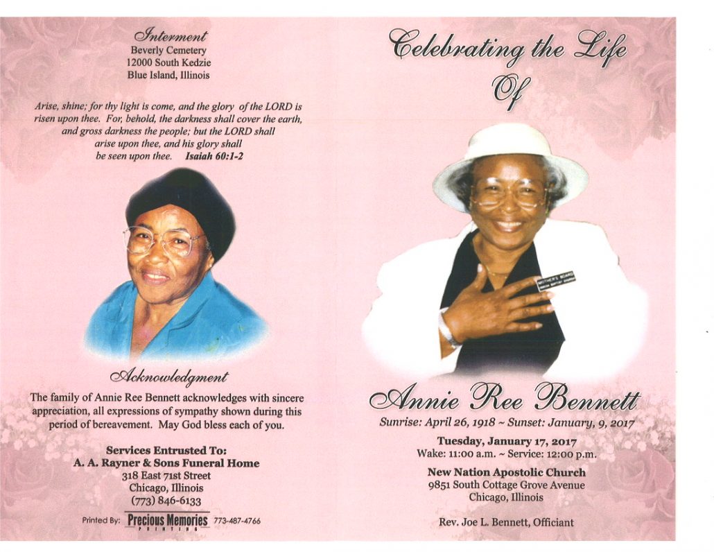 Annie Ree Bennett Obituary