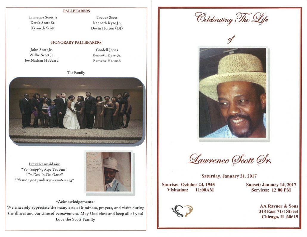 Lawrence Scott Sr Obituary