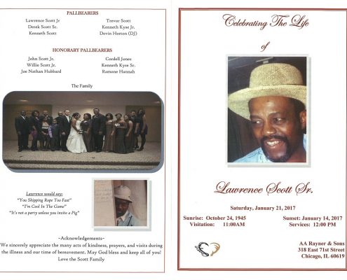 Lawrence Scott Sr Obituary