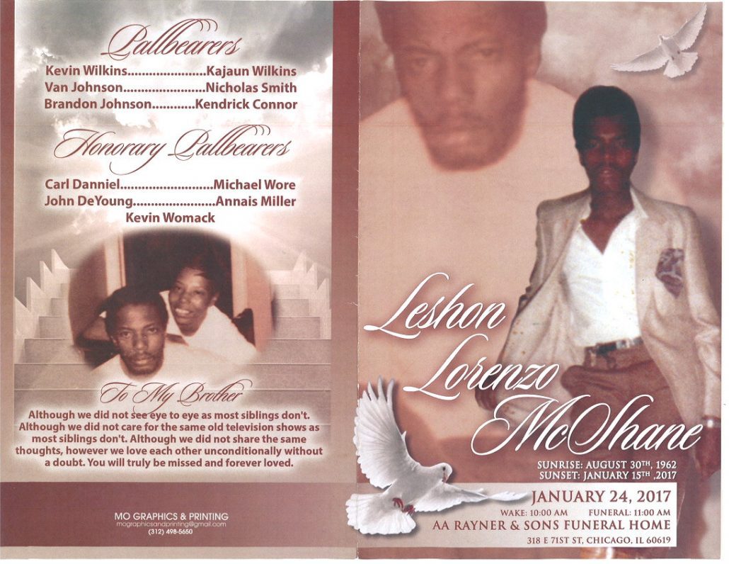 Leshon Lorenzo McShane Obituary