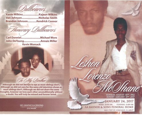 Leshon Lorenzo McShane Obituary