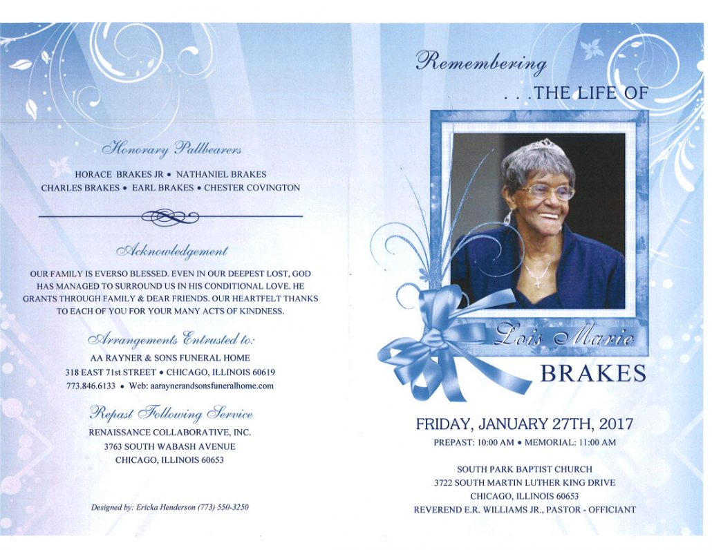 Lois Marie Brakes Obituary