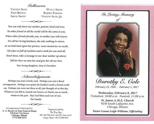 Dorothy E Cole Obituary