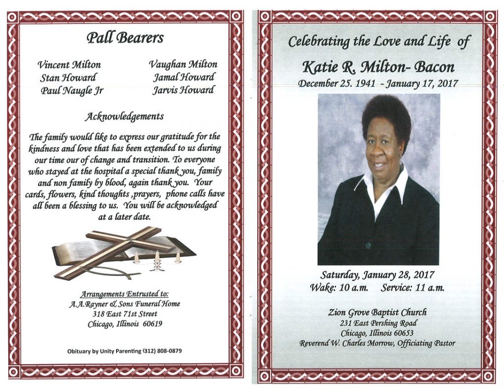 Katie R Milton Bacon Obituary