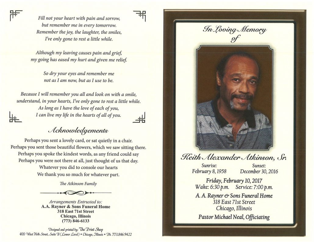 Keith Alexander Atkinson Sr Obituary