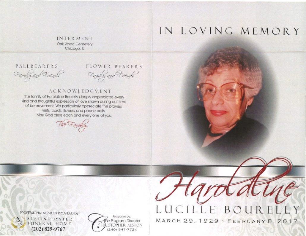 Haroldline Lucille Bourelly Obituary