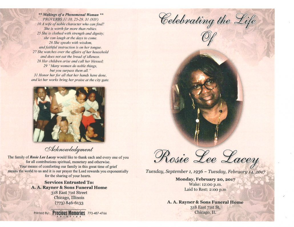 Rosie Lee Lacey Obituary