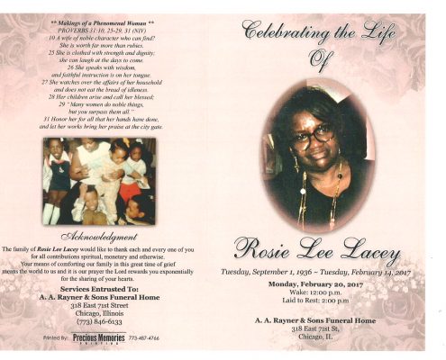 Rosie Lee Lacey Obituary